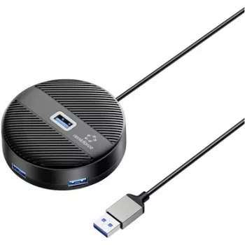 Renkforce RF-USBH-400 4 prievadų USB 3.0 šakotuvas, juodas, matinis (RF-6266640)