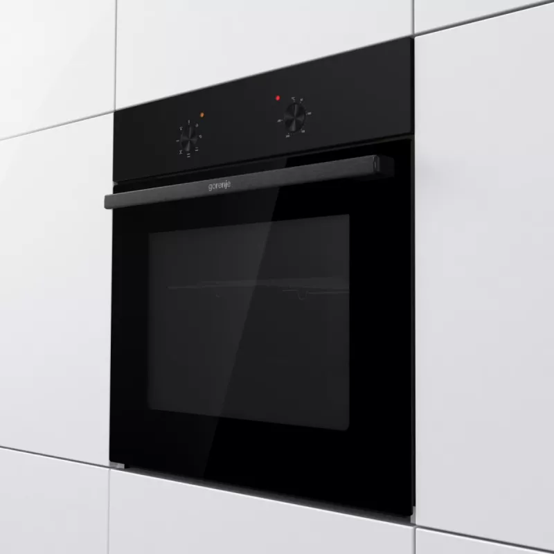 Gorenje orkaitė | BO6615E01B | 60 L | Elektrinė | EnamelClean | Ištraukiami ir paspaudžiami mygtukai | Aukštis 59,5 cm | Plotis 59,5 cm | Juoda