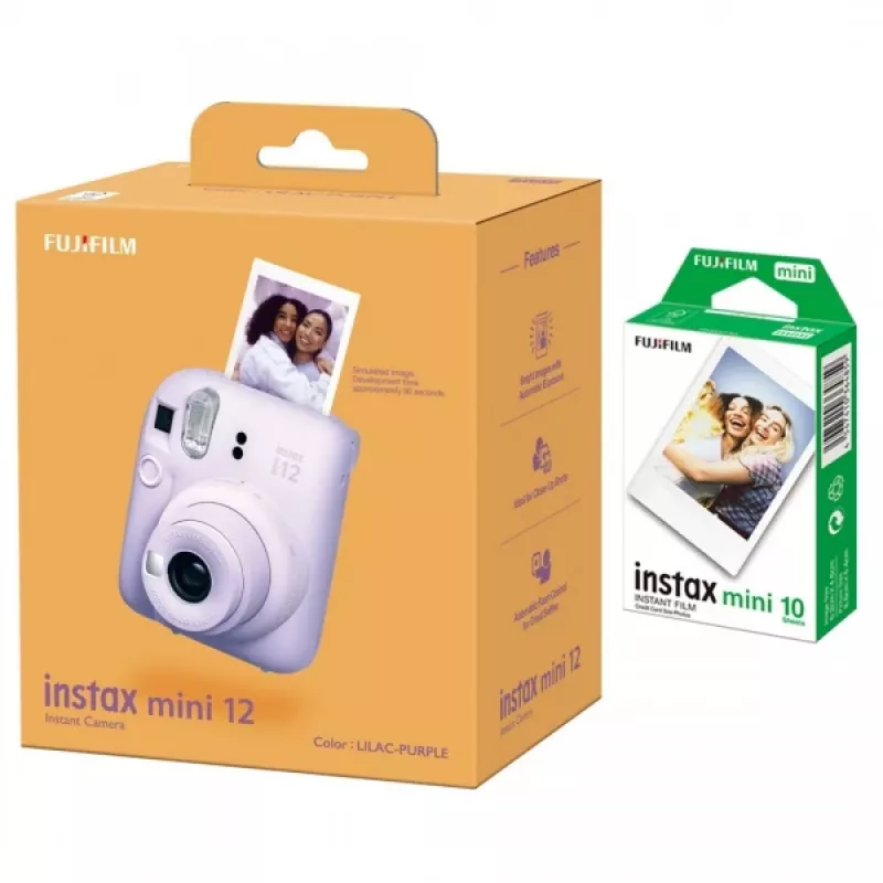 Momentinis fotoaparatas Fujifilm Instax Mini 12 Purple su 10 blizgių lapų