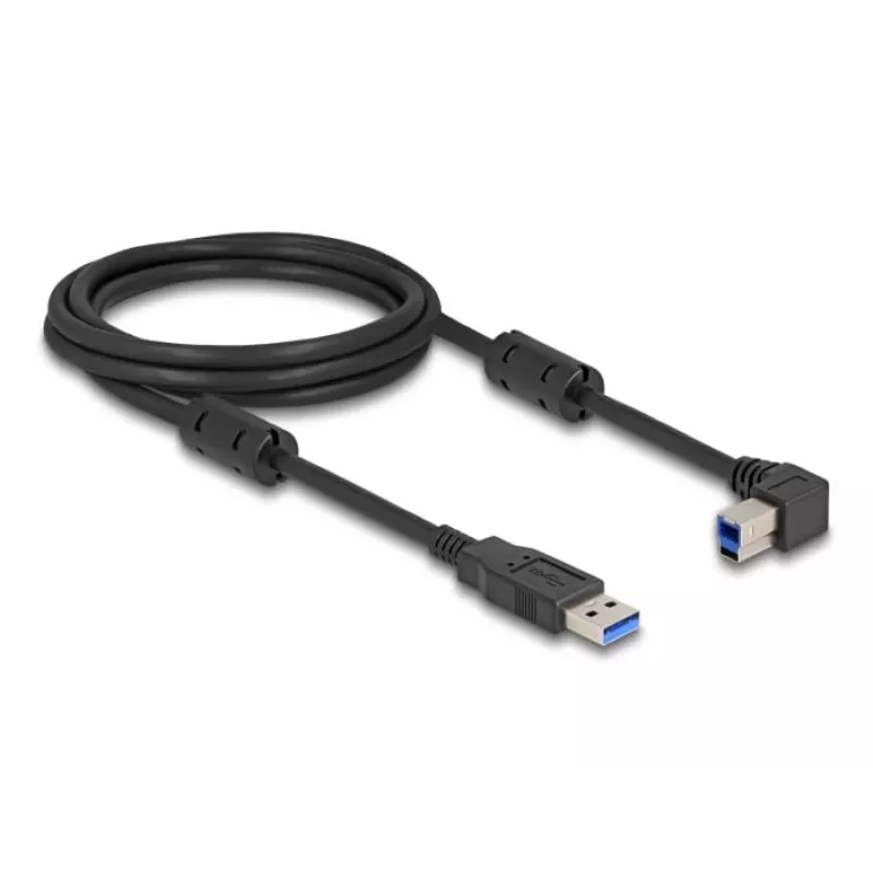 DeLOCK USB laidas Type-A kištukas į Type-B kištuką 90° kairinis kampinis 2 m