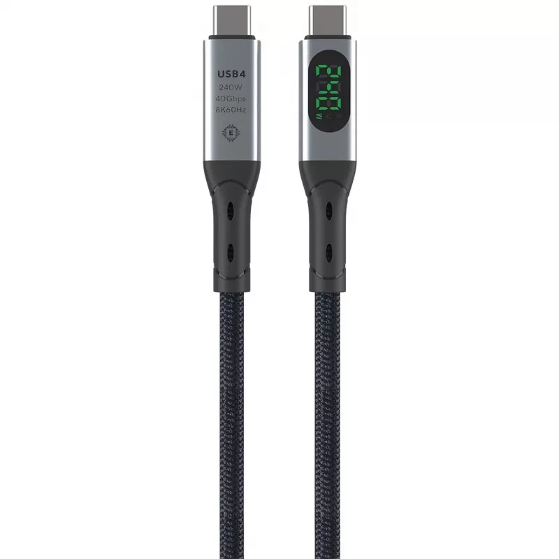 USB kabelis 4smarts 541438 USB4 Gen 2x2 1,5 m USB C juoda pilka