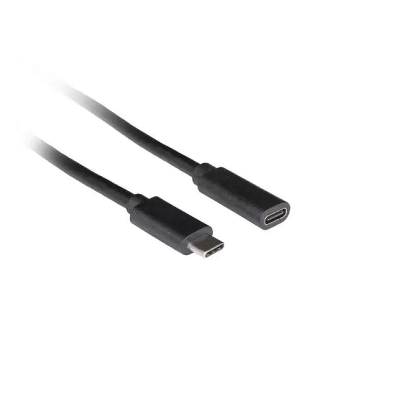 USB laidas LANBERG CA-USBE-20CC-0015-BK USB-C į USB-C 1,5 m, USB 3.2 Gen 1 (5 Gbit/s), paauksuoti kontaktai, juodas