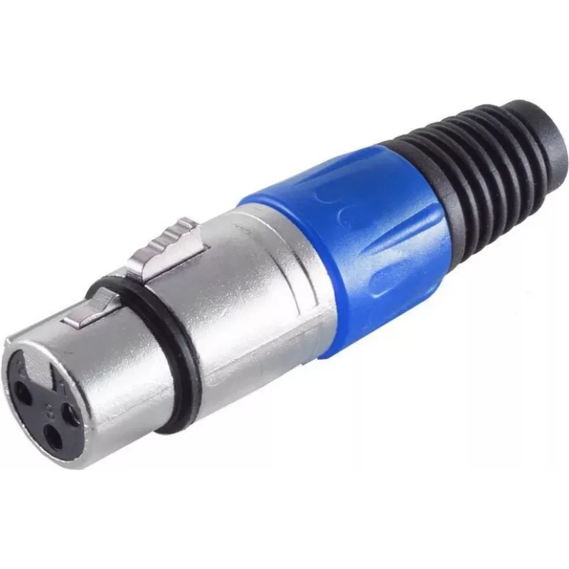 XLR jungtis ShiverPeaks BS55022-B — 3 kontaktų lizdas, mėlynas korpusas