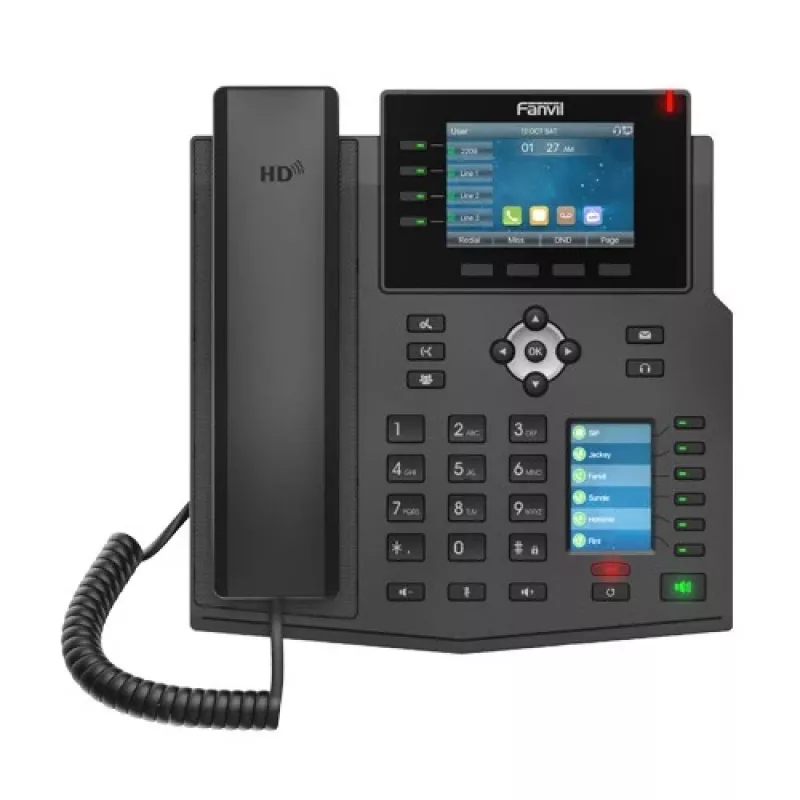 IP telefonas Fanvil X5U juodas 16 linijų LCD Wi-Fi laidinis ragelis