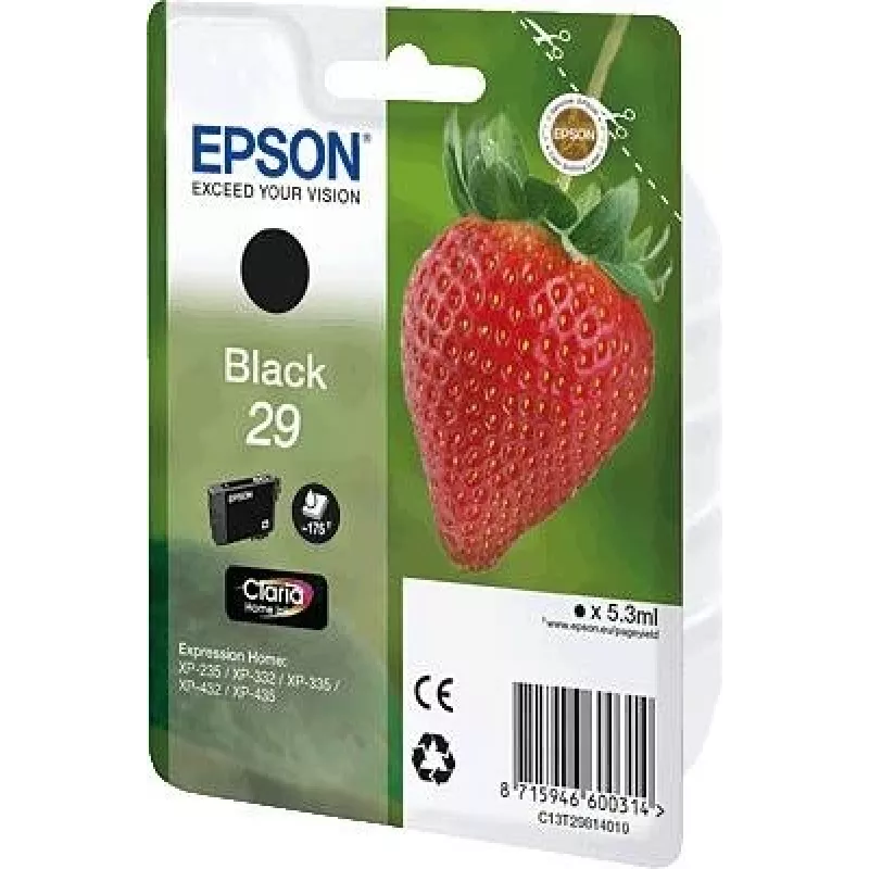 Epson Strawberry 29 K rašalo kasetė 1 vnt. Originali Standartinės talpos Juoda