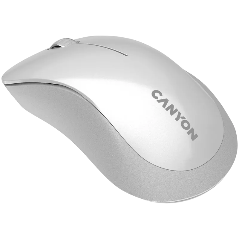 CANYON MW-11, 2,4 GHz belaidė pelė, su 3 mygtukais, 1200 DPI, Baterija: AAA*2 vnt., perlų baltumo pilka 67*109*38 mm 0,063 kg