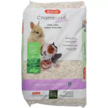 Gyvūnų kraikas ZOLUX Chambiose Nature 60 L — natūralios sugeriančios granulės, 7 kg graužikams ir triušiams
