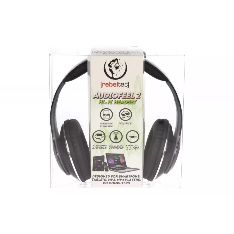 Stereo ausinės Rebeltec AUDIOFEEL2 Juoda