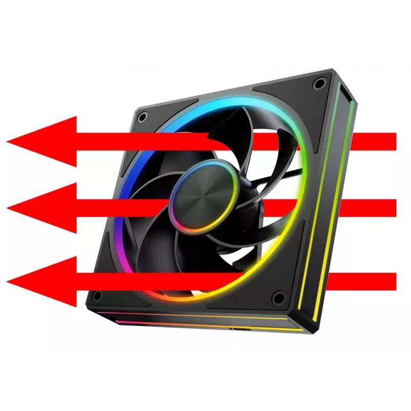 Korpuso ventiliatorius MODECOM VOLCANO LOOP 120 ARGB Reverse Fan Juoda 120 mm PWM 400–1400 RPM ARGB antraštė