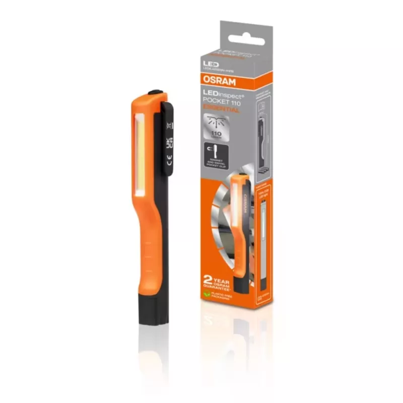 Dirbtuvių LED apžiūros lempa Osram LEDinspect Pocket 110 Essential, rankinė, įkraunama