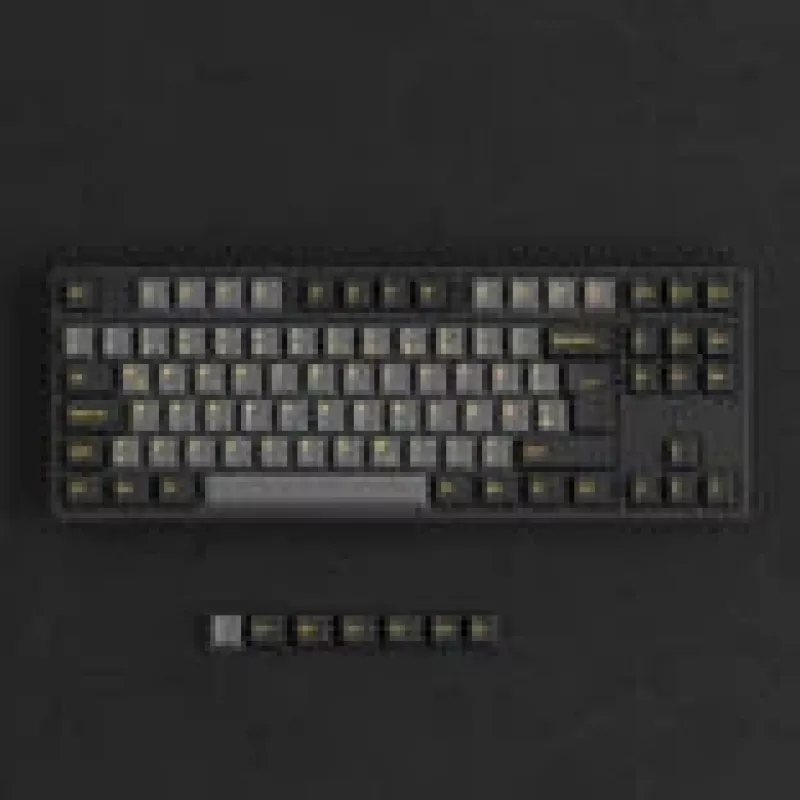 Mechaninė žaidimų klaviatūra AKKO Juoda & Gold 5087S, Akko V3 Cream Geltona Pro jungikliai, RGB apšvietimas