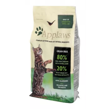 Sausas kačių maistas Applaws Adult Chicken & Lamb 2 kg — be grūdų, 36% baltymų, 16% riebalų