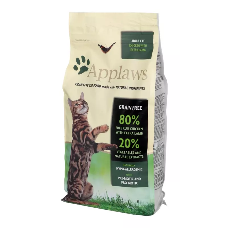 Sausas kačių maistas Applaws Adult Chicken & Lamb 2 kg — be grūdų, 36% baltymų, 16% riebalų
