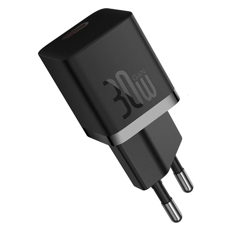 Baseus P10110902113-01 USB-C GaN5 mini 30W tinklo įkroviklis, juodas