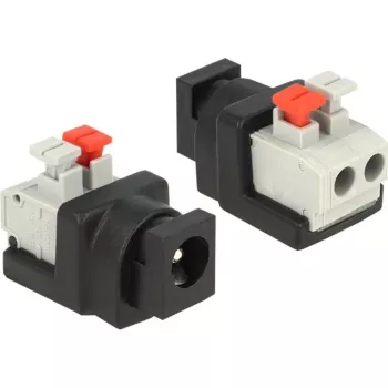 Kabelio jungties adapteris DeLOCK 65524 DC 5.5 x 2.1 mm Juoda Sidabrinė
