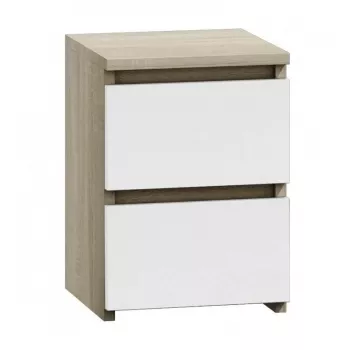 Topeshop M2 SONOMA MIX nightstand/Naktinis staliukas 2 stalčius(s) ąžuolas, baltas