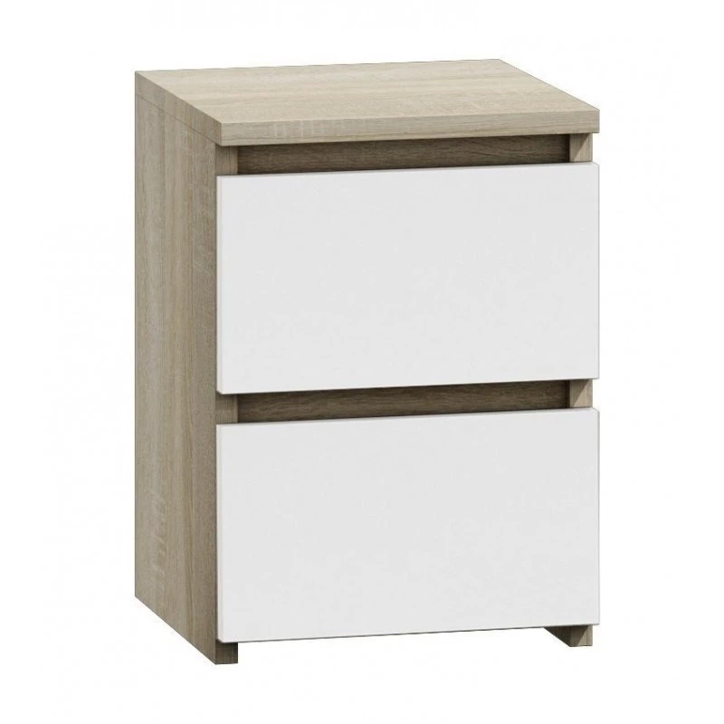 Topeshop M2 SONOMA MIX nightstand/Naktinis staliukas 2 stalčius(s) ąžuolas, baltas