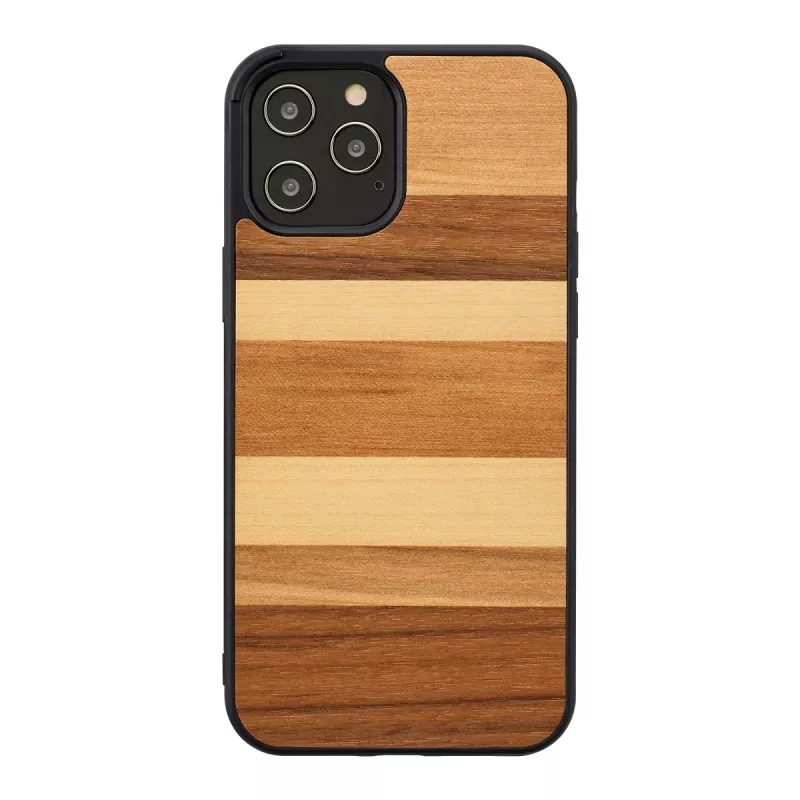 man and wood telefono dėklas iPhone 12 / 12 Pro — juodas smėlis