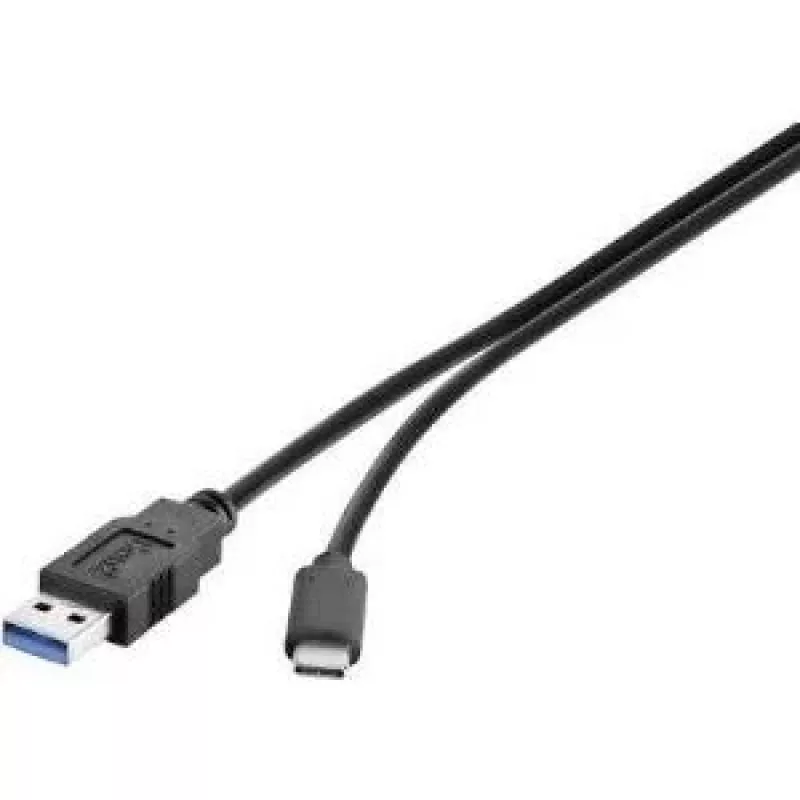 USB 3.1 laidas Renkforce 1460359 — 1x USB 3.0 Type A į 1x USB-C, 0,50 m, juodas