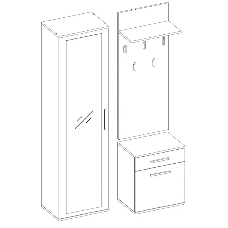 Topeshop GAR DUO BIEL entryway Spintelė