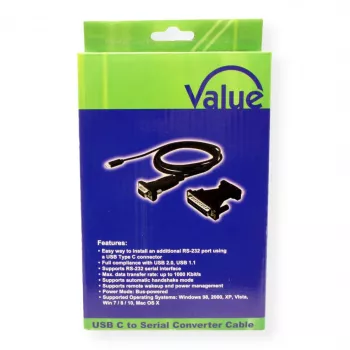 ROTRONIC-SECOMP VALUE - Nuoseklusis adapteris - USB-C - RS-232 x 1