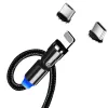3-in-1 įkrovimo laidas ColorWay CW-CBUU037-BK — Lightning, Micro‑USB, USB‑C, 1 m, 2.4 A