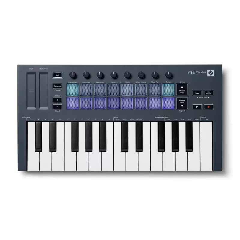 Novation FLKEY Mini – MIDI klaviatūra, skirta FL Studio programinei įrangai, 25 klavišai.