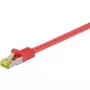 Wentronic Goobay Cat.7 neapdorotas kabelis, jungiamasis kabelis, S/FTP (PiMF), raudonas, 0,25 m - LSZH be halogenų, varis, RJ45 kištukas (91571)