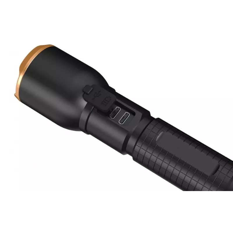 Žibintuvėlis Duracell DF2500R — juodas, rankinis įkraunamas žibintuvėlis