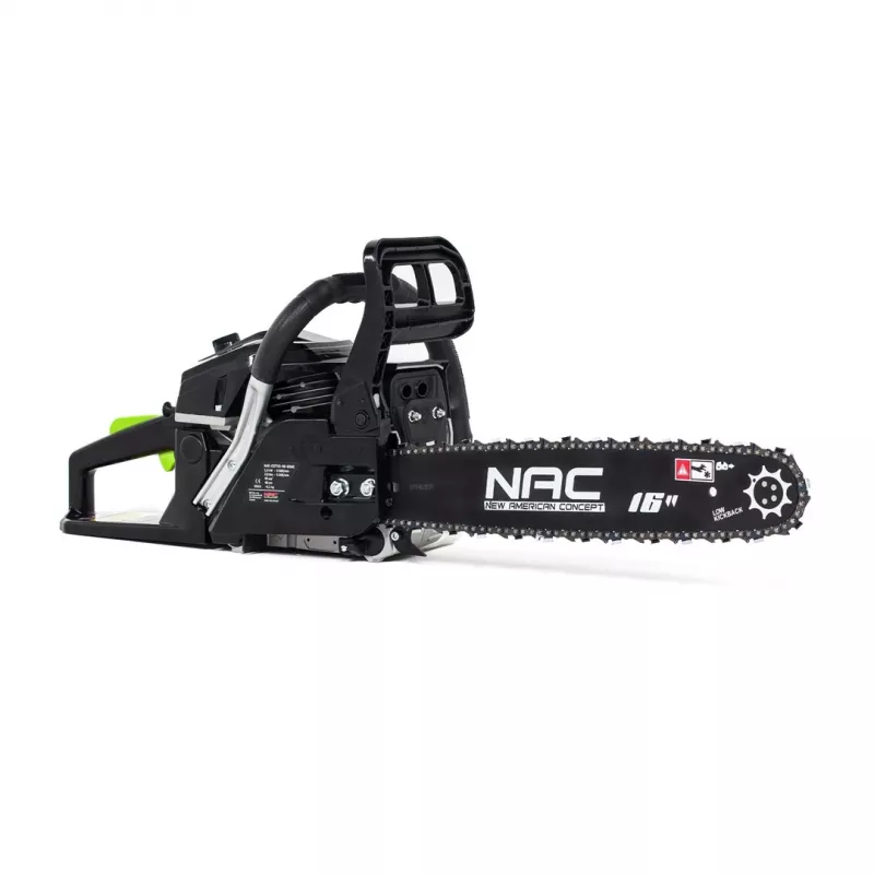 Benzininis grandininis pjūklas NAC CST45-40-02AC, 45 cm³, 1,9 kW (maks. 2,4 kW), 40 cm kreipiamoji juosta, 66 grandys, 1,5 mm grandinė