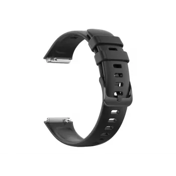 Silikoninis dirželis FIXED, skirtas Huawei Band 8/9/10 – juodas, keičiamas odai draugiškas dirželis