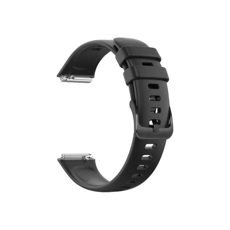 Silikoninis dirželis FIXED, skirtas Huawei Band 8/9/10 – juodas, keičiamas odai draugiškas dirželis