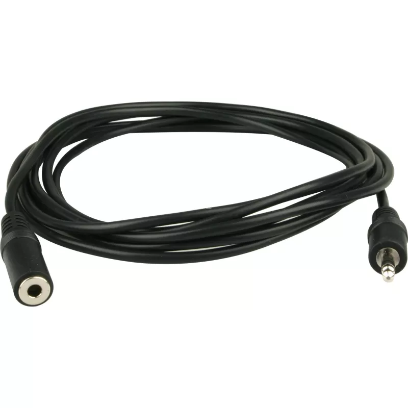 Wentronic Goobay 3,5 mm lizdo prailginimo laidas, juodas, 3 m - 3,5 mm kištukas (3 kontaktų, stereofoninis) > 3,5 mm lizdas (3 kontaktų, stereofoninis) (50432)