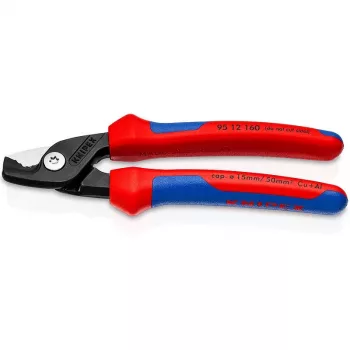 Maitinimo kabelių pjaustytuvas Knipex StepCut juoda mėlyna raudona