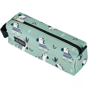 Minkštas penalas Herlitz Quattro Crazy Zebra Poliesteris Juoda Žalia Balta 215x70x80mm