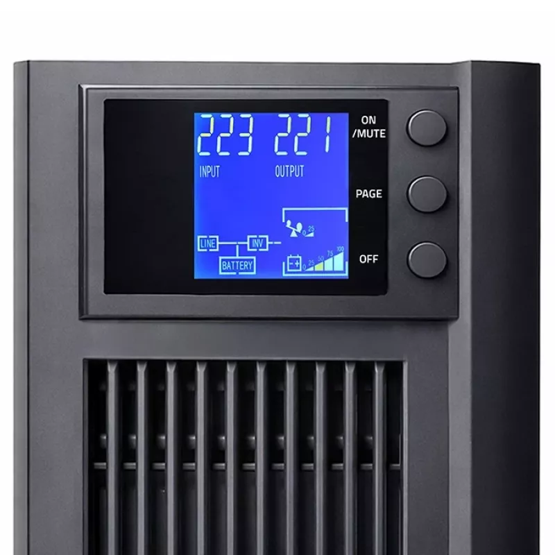 UPS QOLTEC Gryna sinusinė banga 3 kVA 2400 W su AVR ir LCD ekranu
