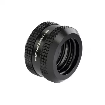 Barrow Hardtube Fitting 14mm G1/4 inch kampinė jungtis — juoda (FBYKN-T14 V1 b)
