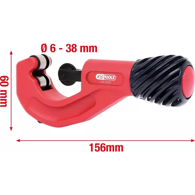 Vamzdžių pjaustytuvas ks tools 103.5000 vamzdžiams Ø6–38 mm, ilgis 156 mm