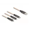DeLOCK USB laidas, 1,2 m, USB 2.0, USB A - USB C / Micro-USB B / Lightning, permatomas