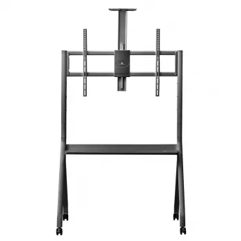 TV stovas MACLEAN MC-114 B nešiojamas grindų stovas 55–100 colių ekranams, maks. apkrova 120 kg, VESA 200x200–900x600, aukštis 115–152 cm, juodas, lentyna