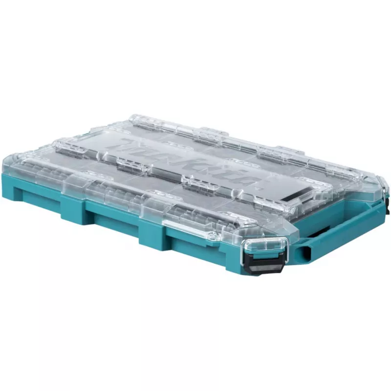 MAKTRAK Organizer Flat M, įrankių dėžė mėlyna/skaidri, skaidrus dangtis