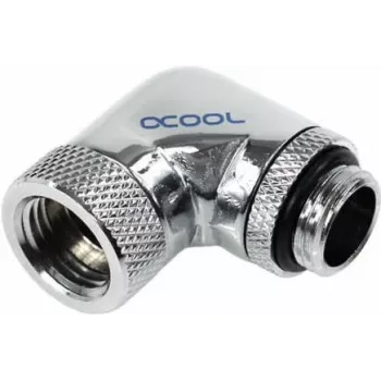 Alphacool HF kampinis adapteris 90° pasukamas G1/4 AG į G1/4 IG - Chromas (17056)