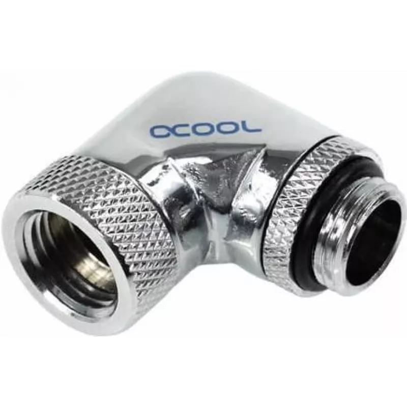 Alphacool HF kampinis adapteris 90° pasukamas G1/4 AG į G1/4 IG - Chromas (17056)