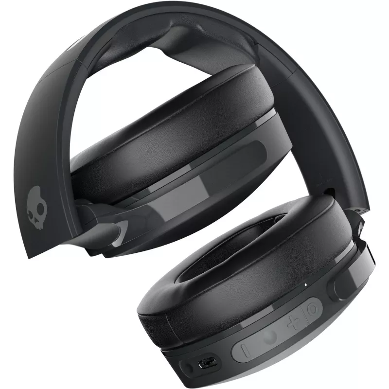 Ausinės ant galvos Skullcandy Hesh Evo — laidinės ir Bluetooth 5.0, 36 h baterija, USB-C, 3,5 mm, sulankstomos, triukšmo slopinimas, juodos