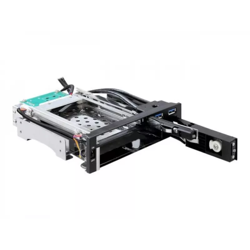 DeLOCK 5,25 mobilus dėklas 1 x 2,5 + 1 x 3,5 SATA HDD + 2 x USB3.0 prievadams - mobilus atminties dėklas - 6,4 cm, 8,9 cm (2.5, 8,90cm (3.5)) (47209)