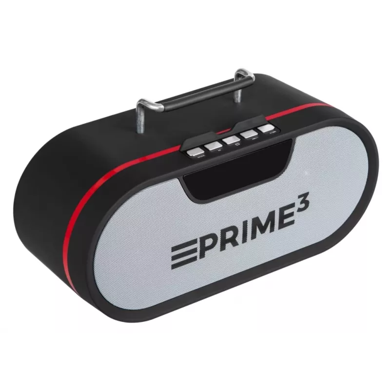 Nešiojamasis radijas PRIME3 APR81 — FM, 12 W RMS, MicroSD, 3600 mAh baterija, pilkas