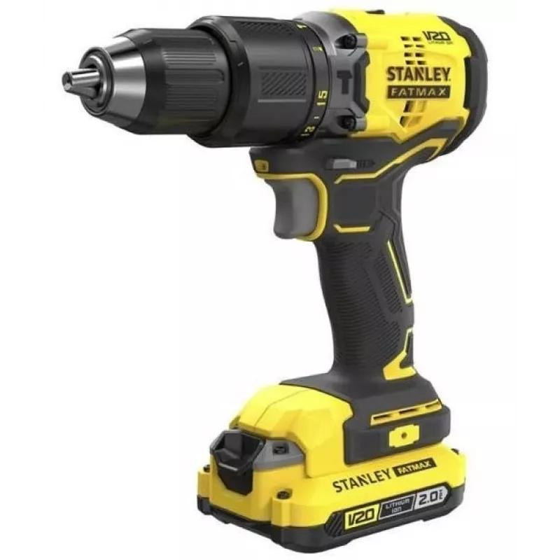 Bešepetėlinis gręžtuvas-suktuvas 18V FATMAX V20 2x2,0Ah dėklas