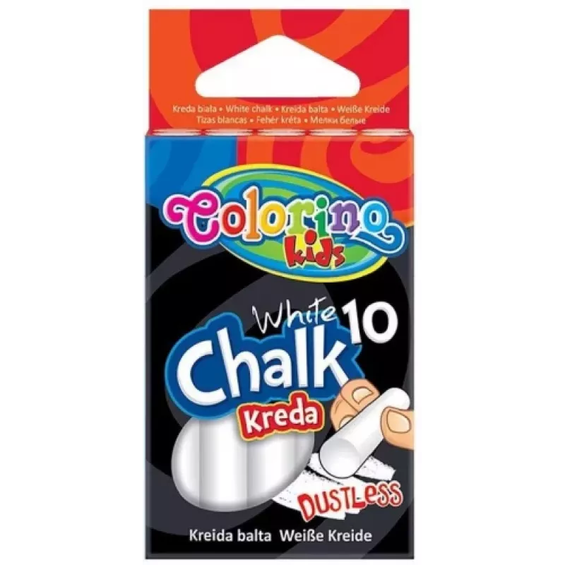 Colorino Kids nedulkanti kreida balta 10 vnt.