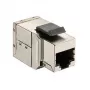 Ekranuotas Cat6 Keystone tiesioginis sujungiklis, 8 vnt. rinkinys, EQUIP — Plokščia konstrukcija, RJ-45, 17×35,5×24,4 mm, sidabrinis