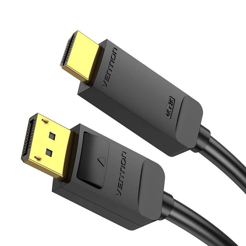 DisplayPort į HDMI kabelio adapteris Vention HAGBH, 2 m, juodas, 7 mm skersmuo